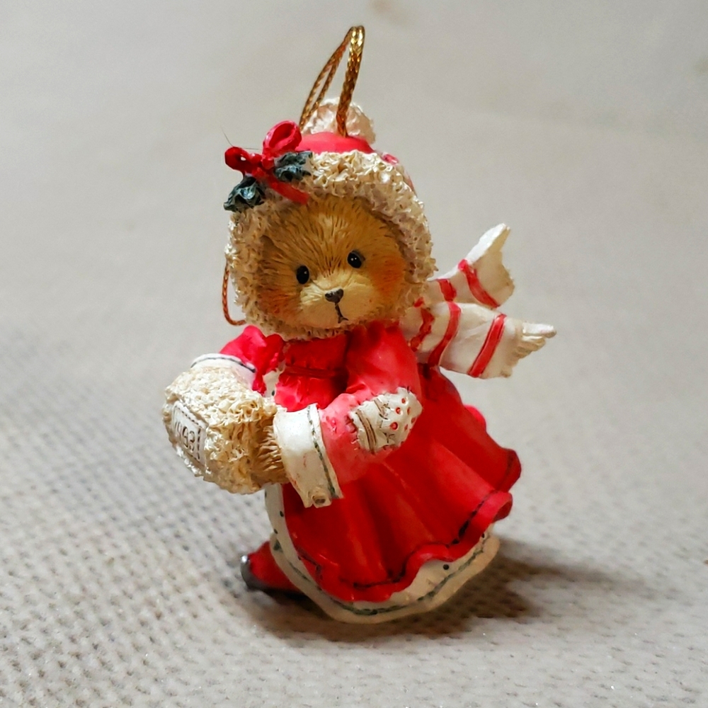 Cherished Teddies, girl with muff ornament